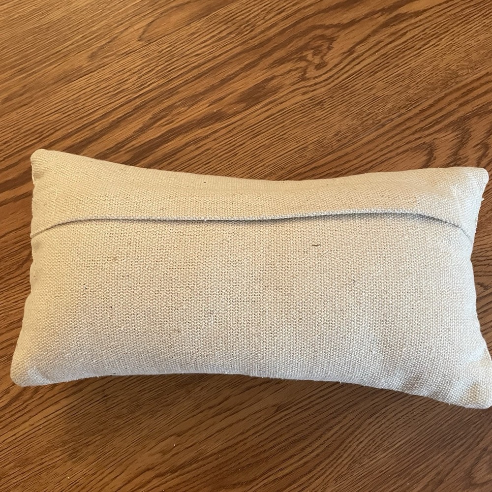 Mud Pie Mini Farm Hooked Pillow Blue Truck Dog 12x6 Zipper Back EUC - Picture 4 of 7